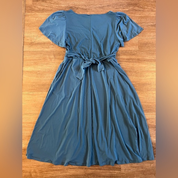 Torrid Legion Blue Crepe Flutter Short Sleeve Midi Dress Women's 1X NEW NWT F9‎ - Picture 3 of 8